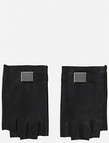 Rękawiczki skórzane Karl Lagerfeld  czarne A2W33050