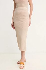 Spódnica midi DKNY  beżowa DJ5R0534