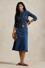 Spódnica midi Polo Ralph Lauren  niebieska 211964731