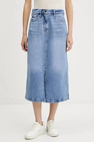 Spódnica midi Tommy Jeans  niebieska DW0DW21292