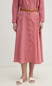 Spódnica midi La Petite Française  różowa PFJOYCE