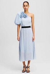 Spódnica midi Karl Lagerfeld  niebieska A2W12022