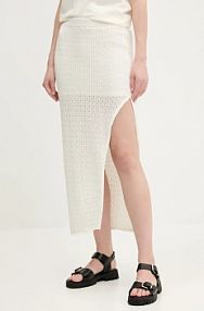 Spódnica midi Abercrombie & Fitch  beżowa KI143.5055.17