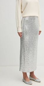 Spódnica midi United Colors of Benetton  srebrna 4RO6D0046