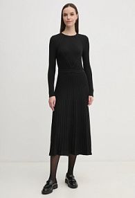 Sukienka midi United Colors of Benetton  czarna 1QMKDV01W