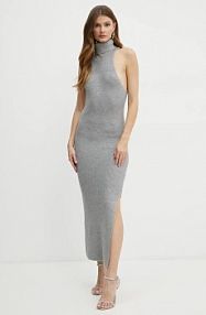 Sukienka maxi bardot  szara 59434DB