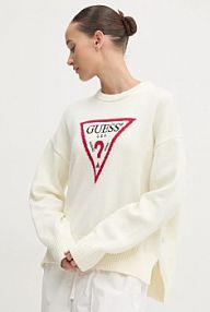 Sweter Guess Jeans  beżowy damski W4BR12.Z3HM1