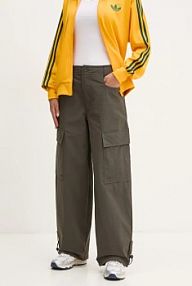 Spodnie eleganckie adidas Originals  zielone damskie JD4785