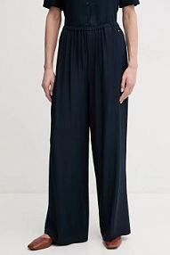 Spodnie eleganckie Tommy Hilfiger  granatowe damskie WW0WW44542