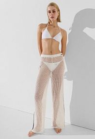 Spodnie eleganckie Karl Lagerfeld  białe damskie A2W46011