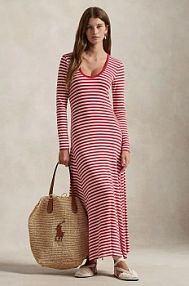 Sukienka maxi Polo Ralph Lauren  czerwona 211959125