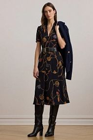 Sukienka midi Lauren Ralph Lauren  granatowa 200957152