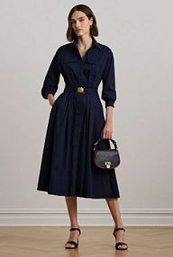 Sukienka midi Lauren Ralph Lauren  granatowa 250957121