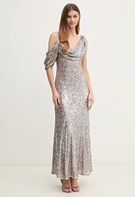 Sukienka maxi DIANE VON FURSTENBERG  srebrna DVFGL4S010