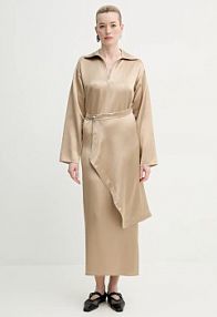 Sukienka midi Nanushka  beżowa NW25RSDR02672