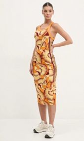 Sukienka midi Adidas  pomarańczowa JD6315