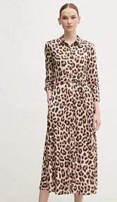 Sukienka midi Oui  beżowa 92524