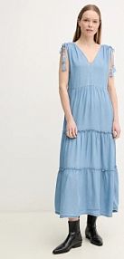 Sukienka maxi Pepe Jeans  niebieska PL953664