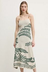 Sukienka maxi Desigual  beżowa 25SWVF11