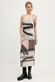 Sukienka maxi Desigual  beżowa 25SWVK56