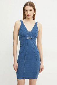 Sukienka mini Guess  niebieska W5GK75.D5LK0