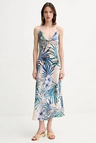 Sukienka maxi Guess  beżowa W5GK85.WH9C2