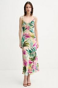 Sukienka maxi Guess  beżowa W5GK85.WH9C2