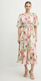 Sukienka midi Guess  różowa W5PK1Z.WHHF0