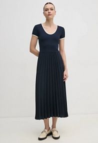 Sukienka midi Tommy Hilfiger  granatowa WW0WW44618