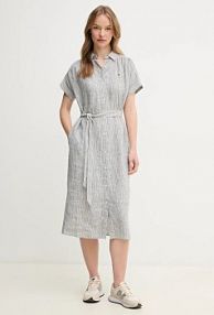 Sukienka midi Tommy Hilfiger  szara WW0WW44653