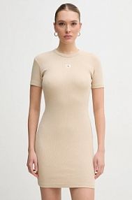 Sukienka mini Calvin Klein Jeans  beżowa J20J225265