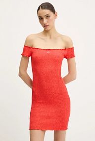 Sukienka mini Tommy Jeans  pomarańczowa DW0DW20298