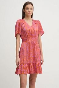 Sukienka mini La Petite Française  pomarańczowa PFRYHANA