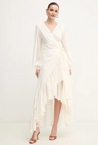 Sukienka midi Marciano Guess  beżowa 5GGK53.7317A