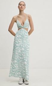 Sukienka maxi Abercrombie & Fitch  biała KI159.5551.20