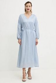 Sukienka maxi Bruuns Bazaar  niebieska BBW4441