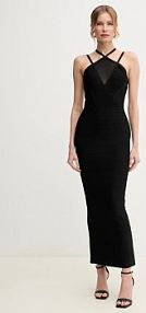 Sukienka midi Herve Leger  czarna HLT8499825