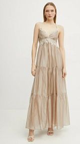 Sukienka maxi Ermanno Scervino  beżowa 56TQ029ES3