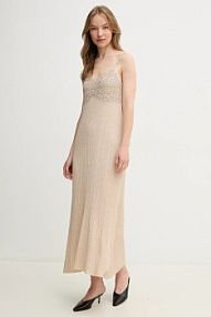 Sukienka maxi Hoss Intropia  beżowa 6519013