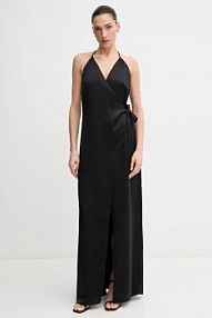 Sukienka maxi Sandro Ferrone  czarna S18XBERUDRA