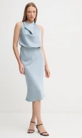 Sukienka mini Sandro Ferrone  niebieska S23XBEBIALETT