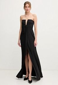 Sukienka maxi Sandro Ferrone  czarna S23XBEBUSSOLE