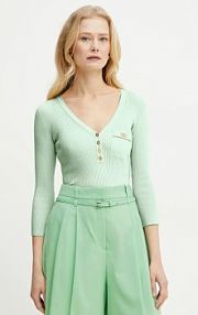 Sweter Elisabetta Franchi  turkusowy damski MK62B51E2