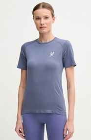 T-shirt Compressport  niebieski damski ATSW493