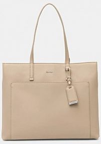 Torebka shopperka Calvin Klein  beżowa K60K613019