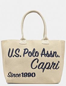 Torebka shopperka U.S. Polo Assn.  beżowa BEU2P8697WCO