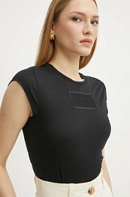 T-shirt Elisabetta Franchi  czarny damski MA00451E2
