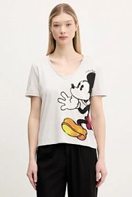 T-shirt Desigual  szary damski 25SWTKAG