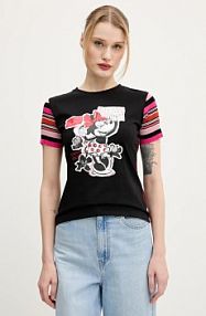 T-shirt Desigual  czarny damski 25SWTK39