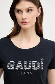 T-shirt Gaudi  granatowy damski 511BD64021